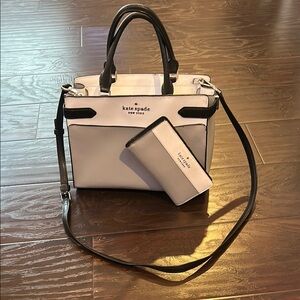 Kate Spade Gray and White Satchel Bag